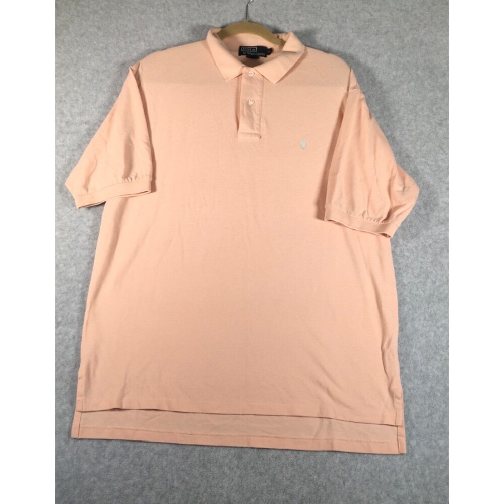 Vintage Polo Ralph Lauren Peach Short Sleeve 100%Cotton Polo Shirt Men’s Size XL